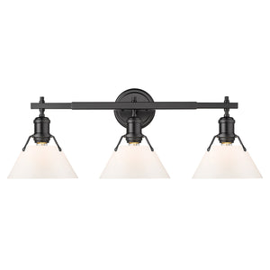 Orwell AB 3 Light Bath Vanity in Matte Black with Opal Glass Shade