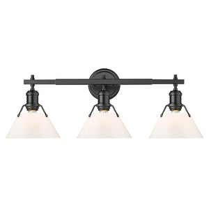 Orwell AB 3 Light Bath Vanity in Matte Black with Opal Glass Shade