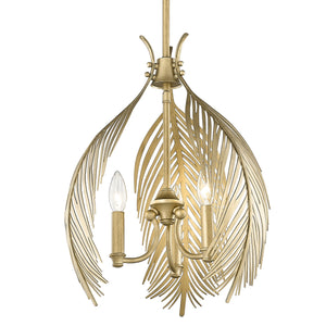 Cay 3 Light Pendant in Vintage Fired Gold