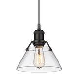 Orwell BLK Small Pendant in Matte Black with Clear Glass Shade