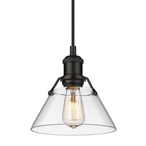 Orwell BLK Small Pendant in Matte Black with Clear Glass Shade