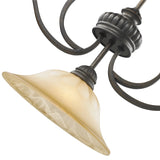 Mayfair 3 Light Linear Pendant in Leather Crackle with Crème Brulee Glass