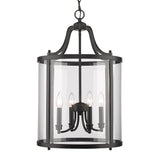 Payton 4-Light Pendant in Matte Black with Clear Glass