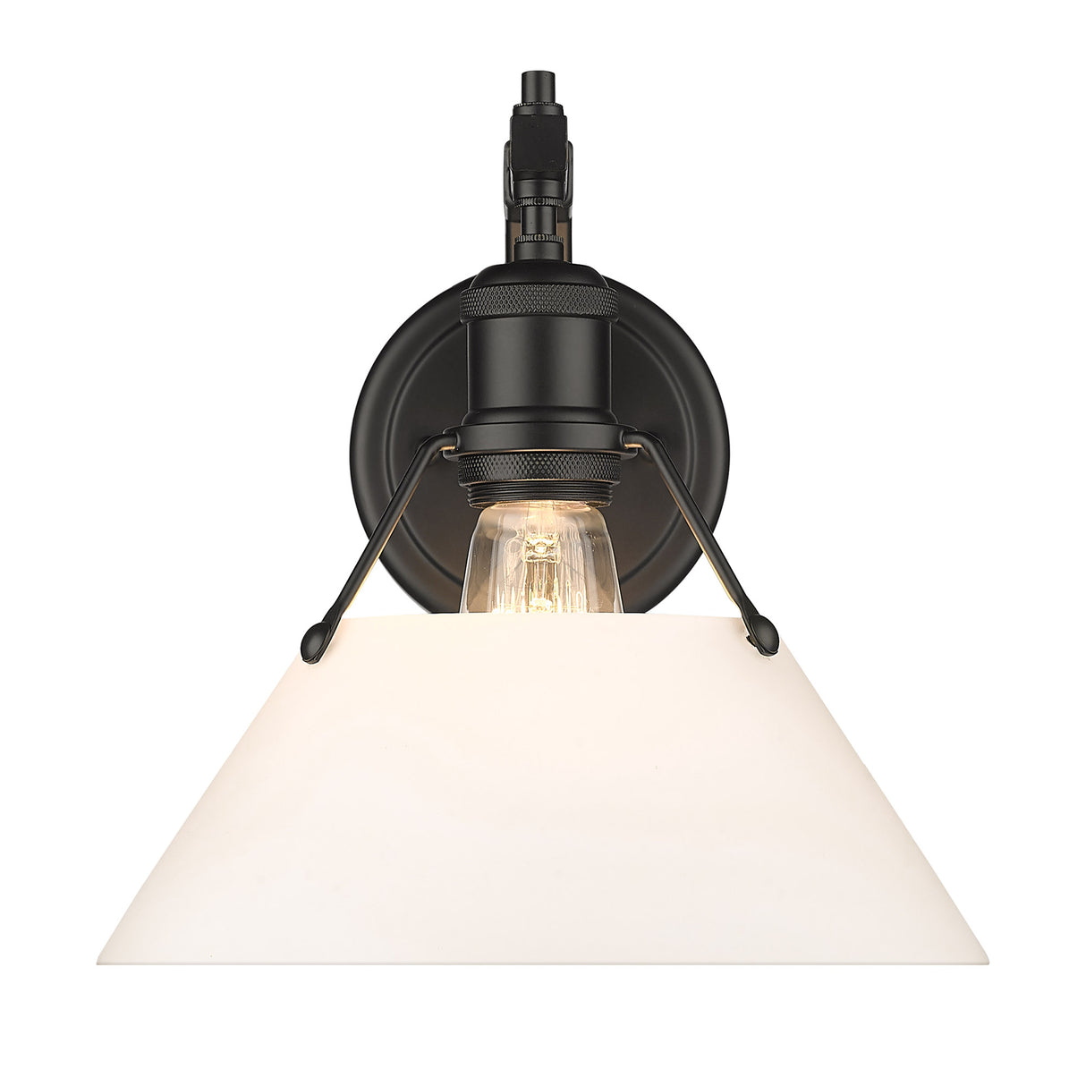 Orwell BLK 1 Light Wall Sconce in Matte Black with Opal Glass Shade
