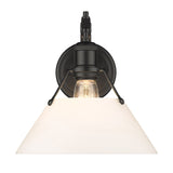 Orwell BLK 1 Light Wall Sconce in Matte Black with Opal Glass Shade