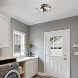 Samara 2 Light Semi-Flush in Matte Black with Hammered Water Glass Shade