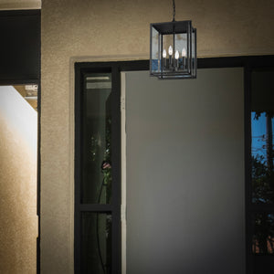 Tribeca Outdoor 4 Light Pendant in Natural Black