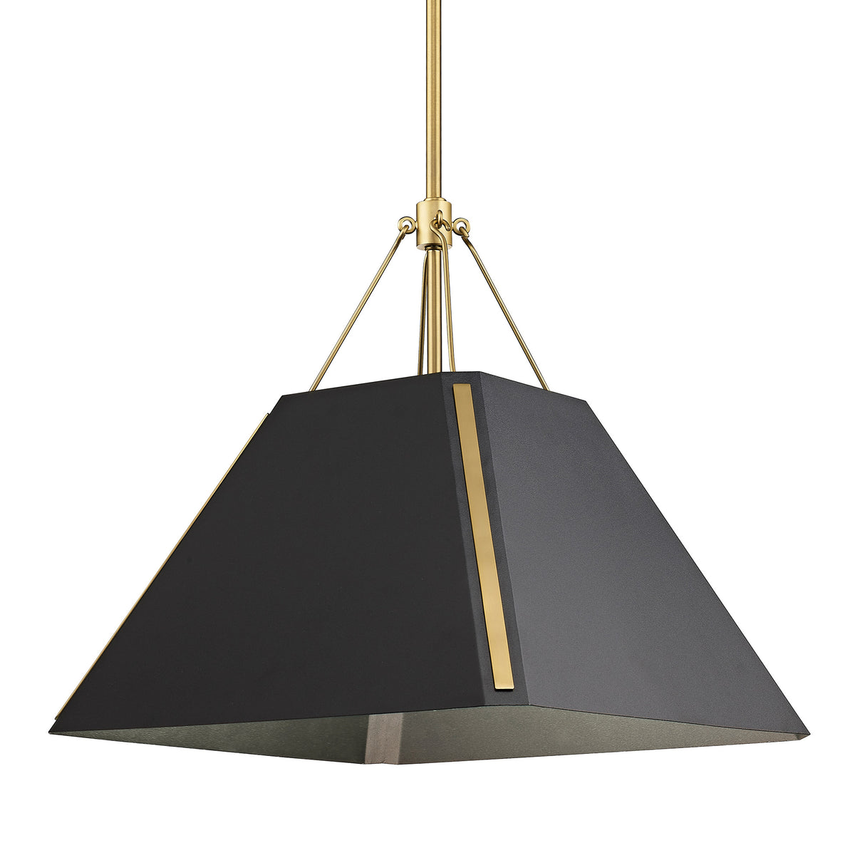 Ranik 1 Light Pendant in Brushed Champagne Bronze with Natural Black Shade