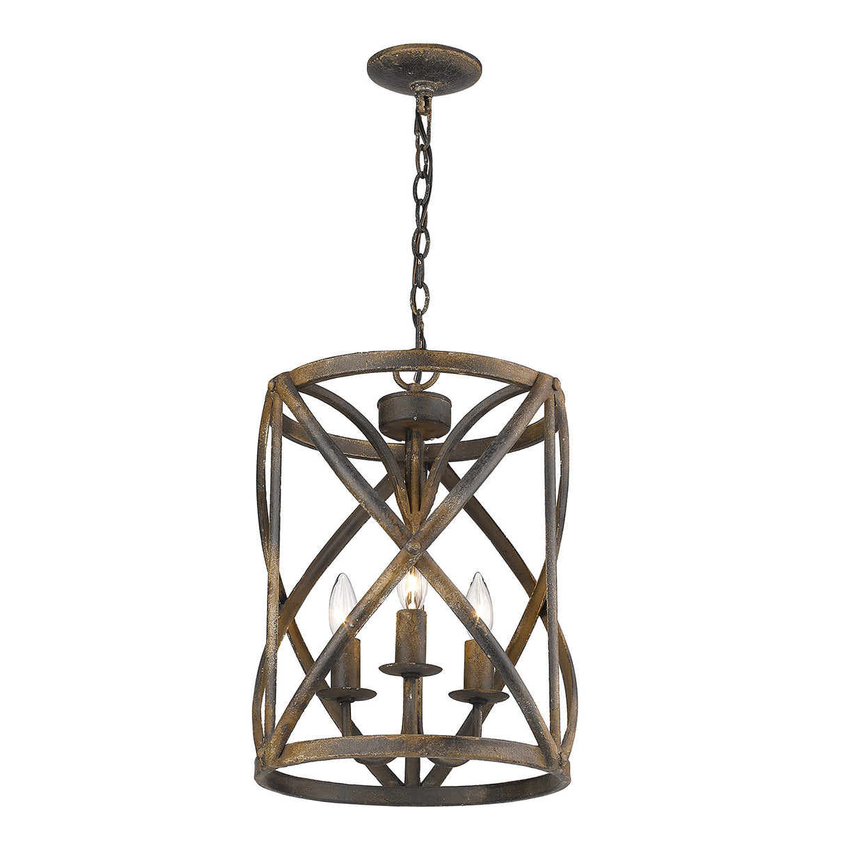 Alcott 3-Light Pendant in Antique Black Iron