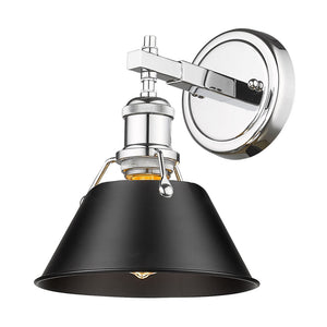 Orwell CH 1 Light Bath Vanity in Chrome with Matte Matte Black Shade
