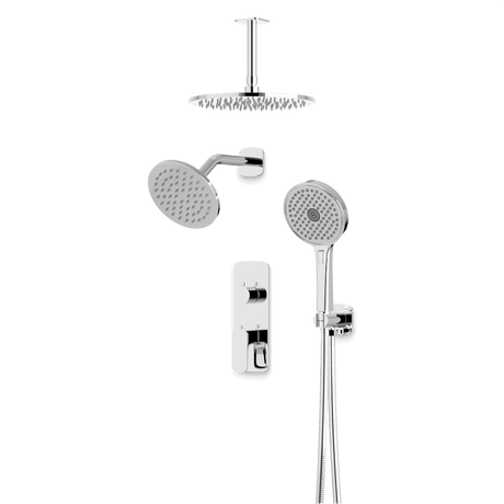 Artos Harmony Thermostatic Shower Trim Kit with Wall & Ceiling Mount Shower Head, Hand Shower Chrome – PS108TRCH