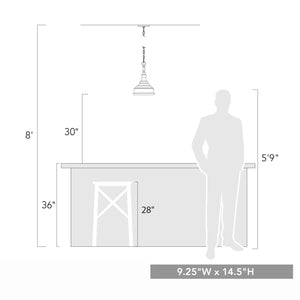 Keating 1-Light Pendant in Antique Ivory
