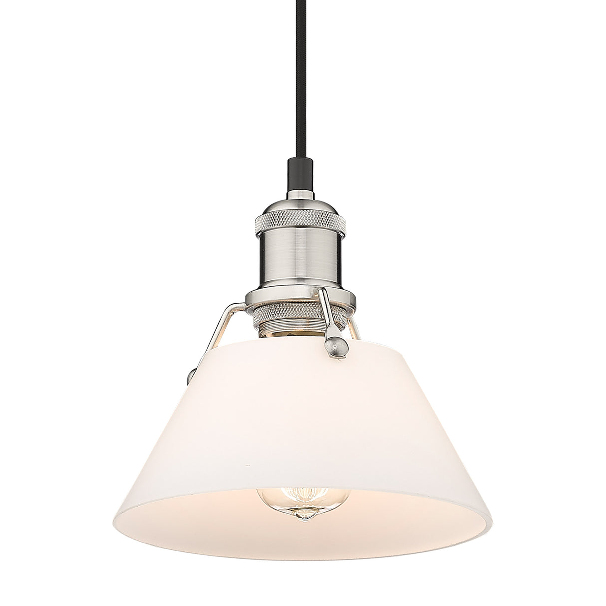 Orwell PW Small Pendant in Pewter with Opal Glass Shade