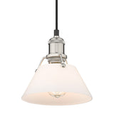 Orwell PW Small Pendant in Pewter with Opal Glass Shade