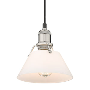 Orwell PW Small Pendant in Pewter with Opal Glass Shade
