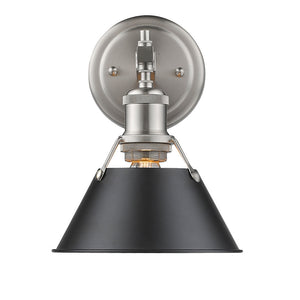 Orwell PW 1 Light Bath Vanity in Pewter with Matte Black Shade