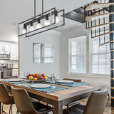 Tribeca Linear Pendant in Matte Black with Pewter Accents