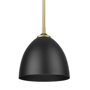 Zoey Small Pendant in Olympic Gold with Matte Black Shade