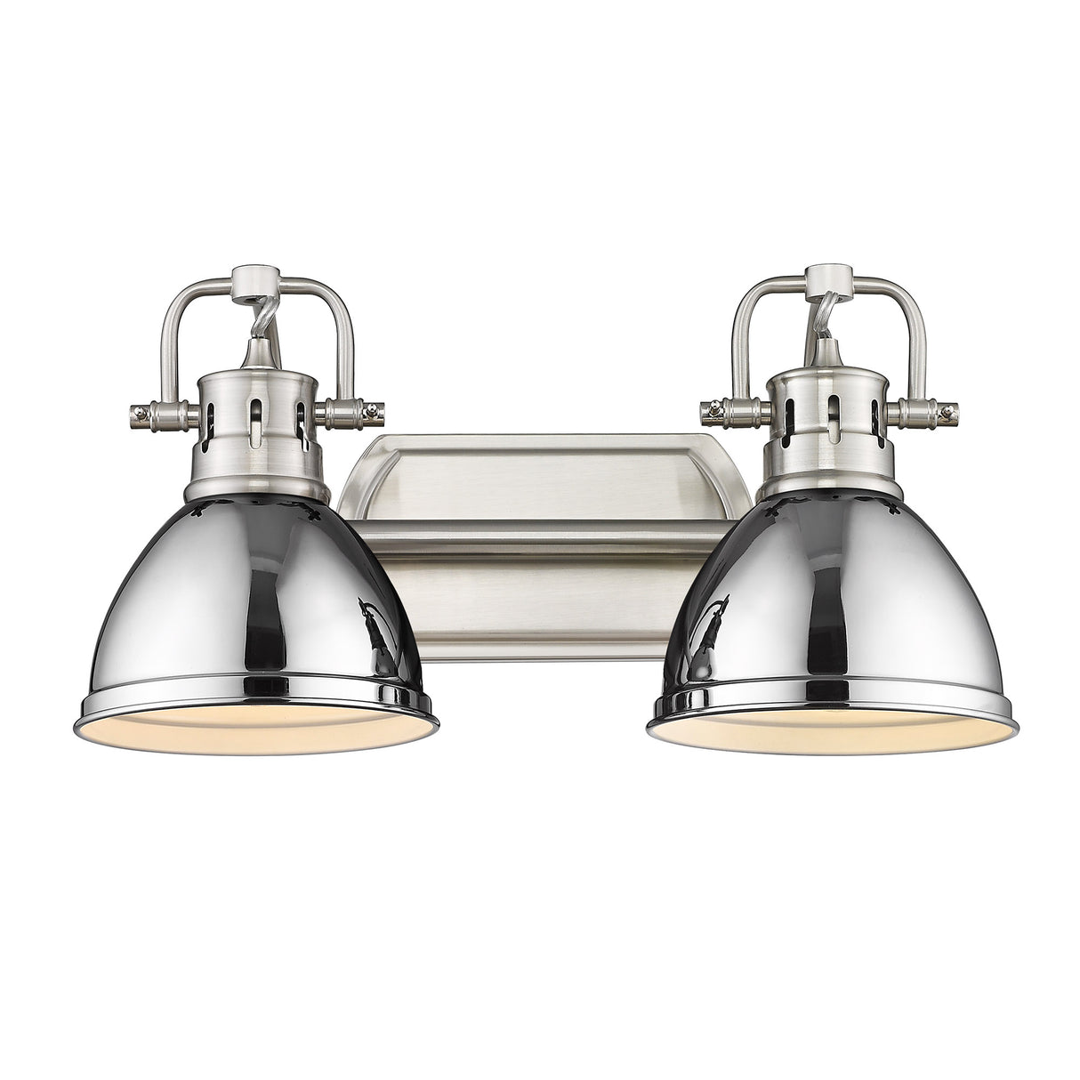 Duncan 2 Light Bath Vanity in Pewter with Chrome Shades