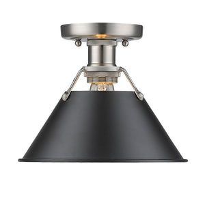 Orwell PW Flush Mount in Pewter with Matte Black Shade