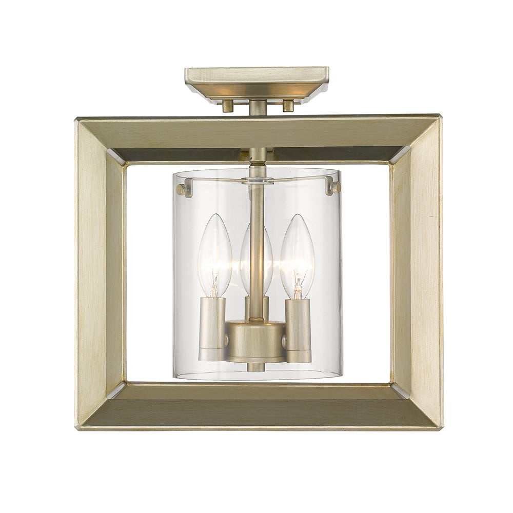 Smyth Semi-Flush (Low Profile) in White Gold with Clear Glass