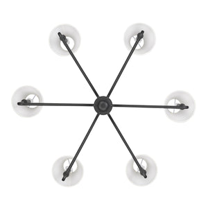 Kennedy Natural Black 6 Light Chandelier