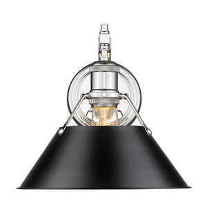 Orwell CH 1 Light Wall Sconce in Chrome with Matte Black Shade
