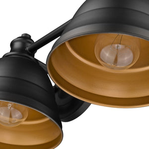 Rebel 3 Light Bath Vanity in Matte Black