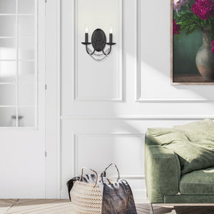 Mirabella 2 Light Wall Sconce in Matte Black