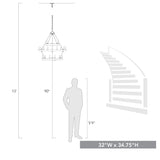 Alastair 3 Tier 3+9+6 Light Chandelier in Matte Black