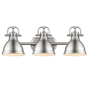 Duncan 3 Light Bath Vanity in Pewter with a Pewter Shade