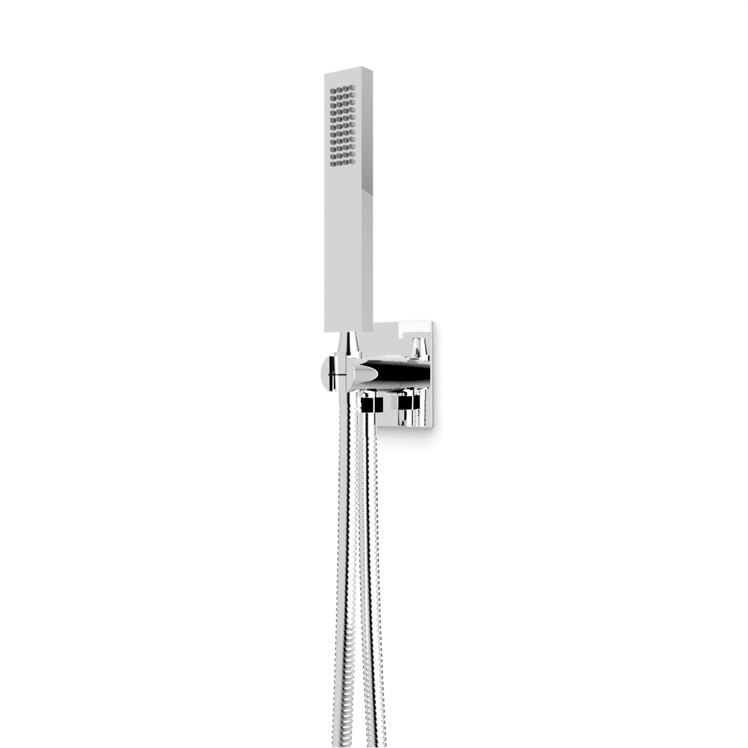 Artos Edge Flexible Hose Hand Shower Kit with 3.25" Escutcheon Chrome – F907-77CH