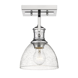 Hines 1-Light Semi-Flush in Chrome with Seeded Glass