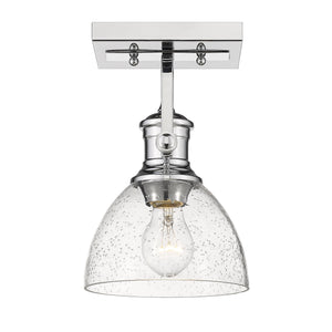 Hines 1-Light Semi-Flush in Chrome with Seeded Glass