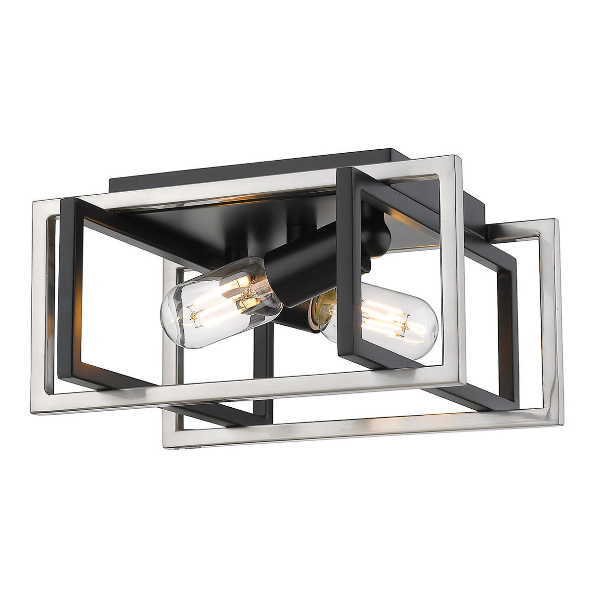 Tribeca Flush Mount in Matte Black with Pewter Accents