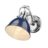 Duncan CH 1 Light Bath Vanity in Chrome with Navy Blue Shade