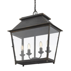 Abingdon 4-Light Pendant in Antique Black Iron