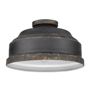 Keating Flush Mount in Antique Black Iron