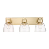 Remy BCB 3 Light Bath Vanity in Brushed Champagne Bronze with Clear Glass Shade