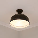 Keating Semi-Flush in Antique Black Iron