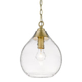 Ariella Small Pendant in Brushed Champagne Bronze with Hammered Clear Glass