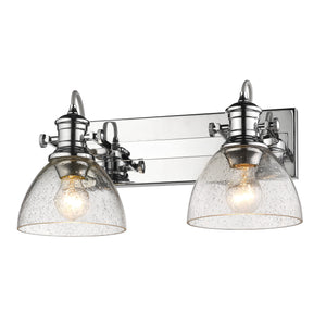 Hines 2-Light Semi-Flush in Chrome with Seeded Glass