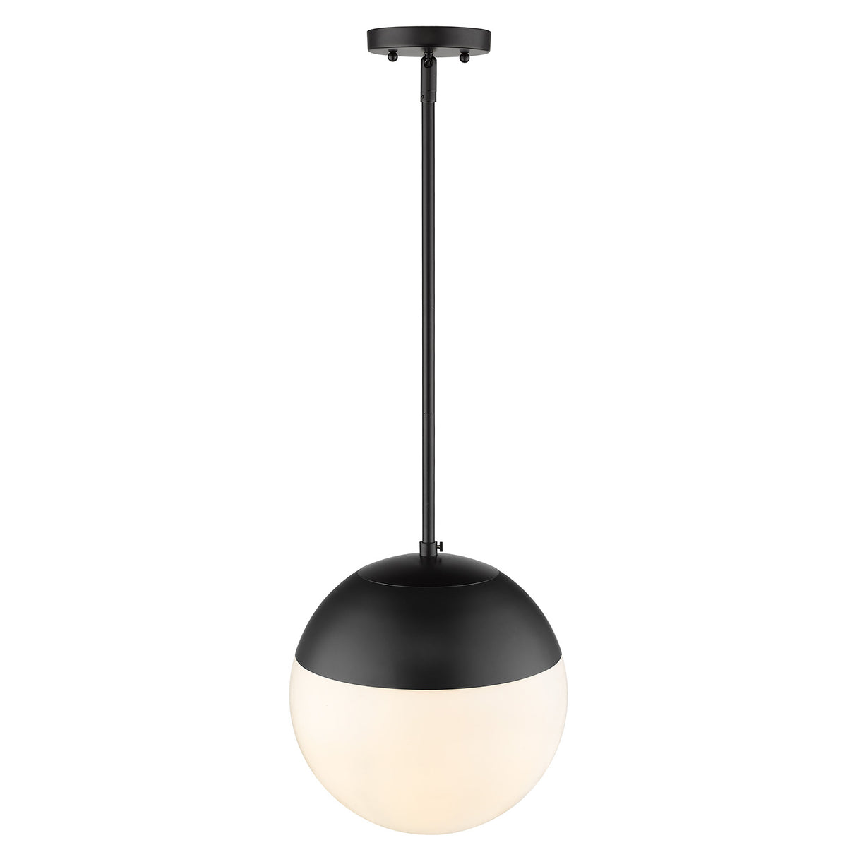 Dixon Pendant in Matte Black with Opal Glass and Matte Black Cap