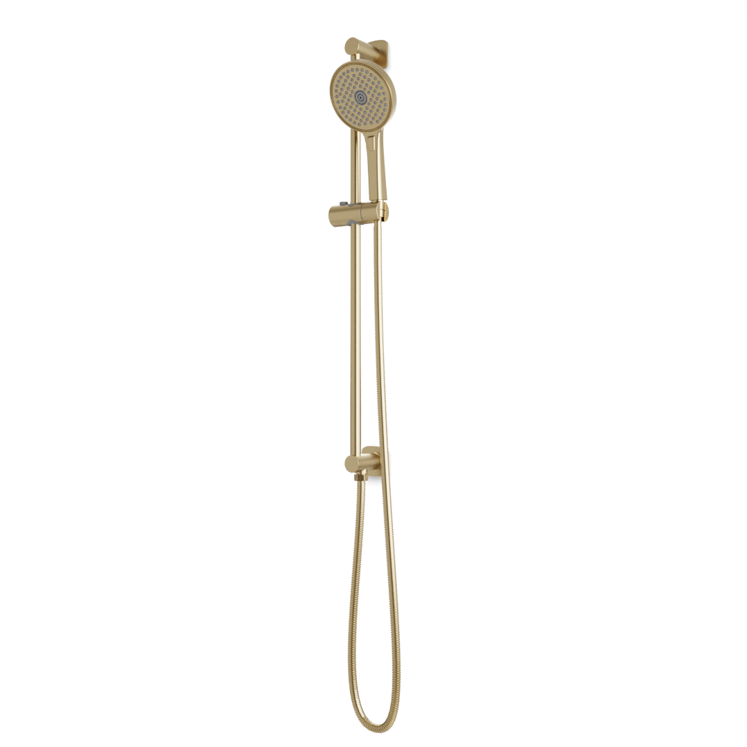 Artos Harmony Flexible Hose Integrated Slide Bar Kit Satin Brass – F907-80TRSB