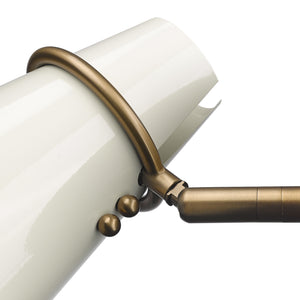 Reeva 1 Light Wall Sconce in Modern Brass with Glossy Ecru Shade