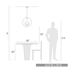 Colson PW 4 Light Pendant in Pewter