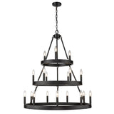 Alastair 3 Tier 3+6+9 Light Chandelier in Matte Black