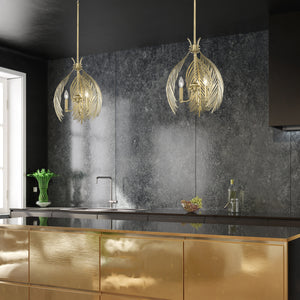 Cay 3 Light Pendant in Vintage Fired Gold