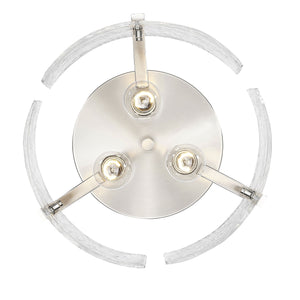 Aenon 3-Light Flush Mount in Pewter with Hammered Water Glass