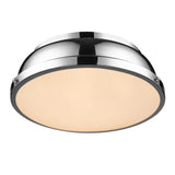 Duncan 14" Flush Mount in Chrome with a Chrome Shade